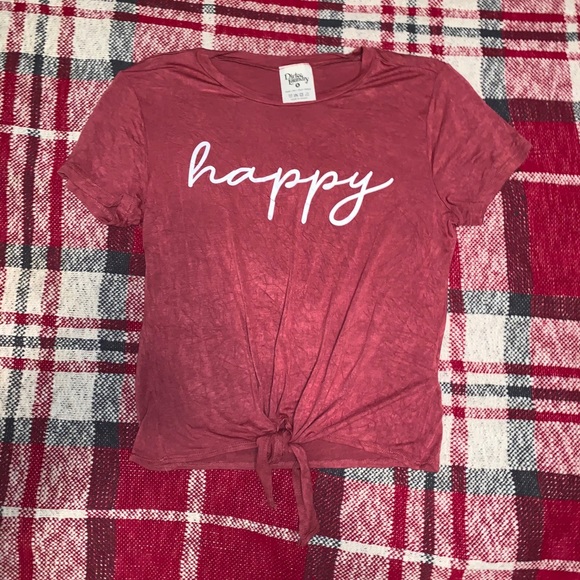 ‘Happy’ front tie tee - Picture 1 of 3